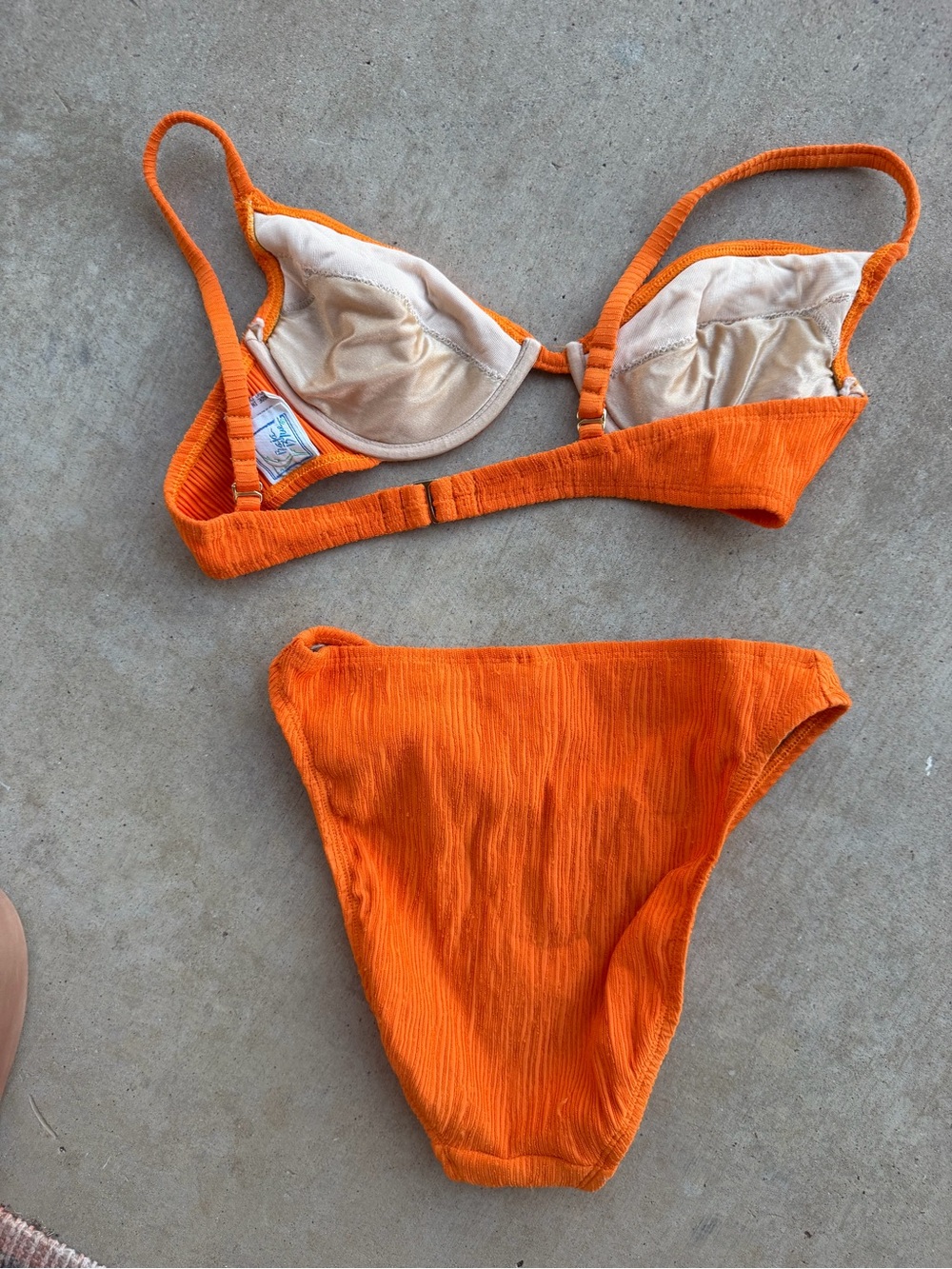 Orange Ribbed Bikini Set - Picture 3 of 7